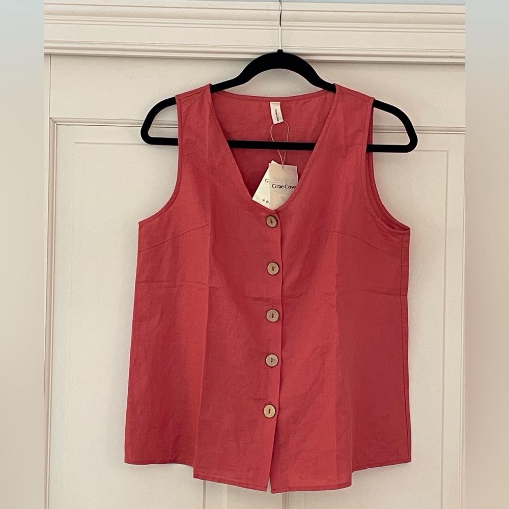 Linen/Cotton Sleeveless Top